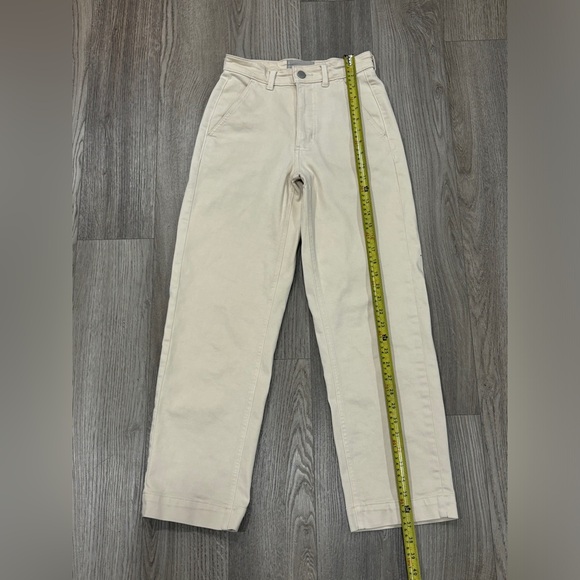 Everlane Straight Leg High Rise Crop Jeans Sandstone Pants  Women’s Size 00/24 - Picture 10 of 16